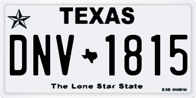 TX license plate DNV1815
