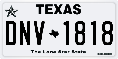 TX license plate DNV1818