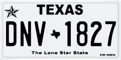 TX license plate DNV1827