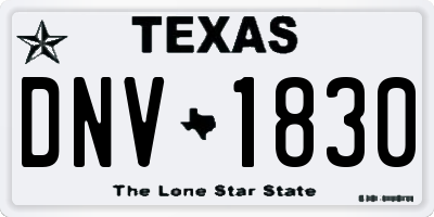 TX license plate DNV1830