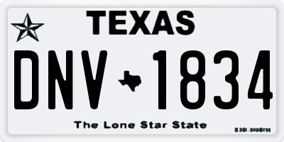 TX license plate DNV1834