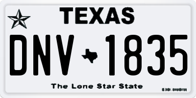 TX license plate DNV1835