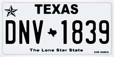 TX license plate DNV1839