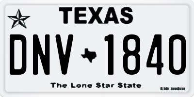 TX license plate DNV1840