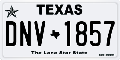 TX license plate DNV1857