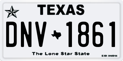 TX license plate DNV1861