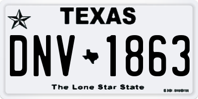 TX license plate DNV1863