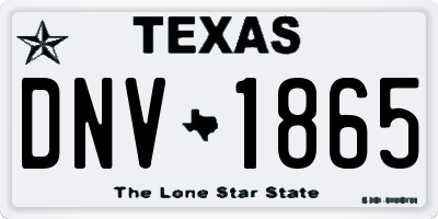 TX license plate DNV1865