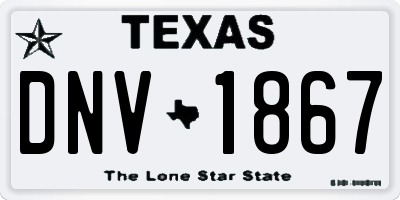 TX license plate DNV1867