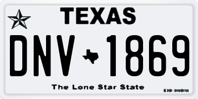 TX license plate DNV1869