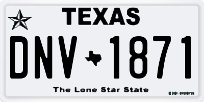 TX license plate DNV1871