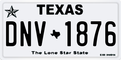 TX license plate DNV1876