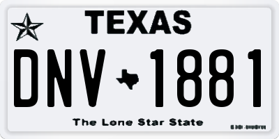 TX license plate DNV1881