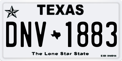 TX license plate DNV1883