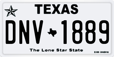 TX license plate DNV1889