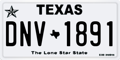 TX license plate DNV1891