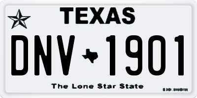 TX license plate DNV1901