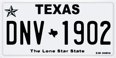 TX license plate DNV1902