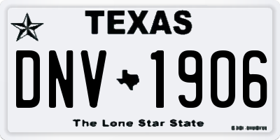 TX license plate DNV1906