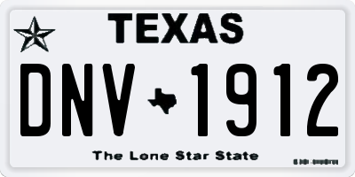 TX license plate DNV1912
