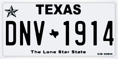 TX license plate DNV1914