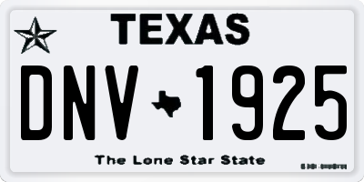 TX license plate DNV1925