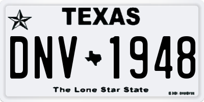 TX license plate DNV1948