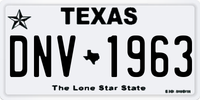 TX license plate DNV1963