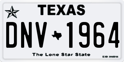 TX license plate DNV1964
