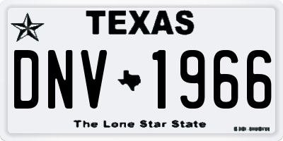 TX license plate DNV1966