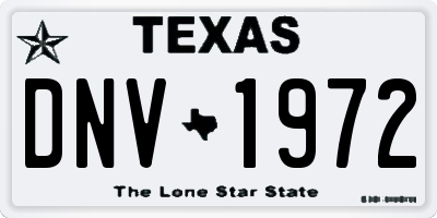 TX license plate DNV1972