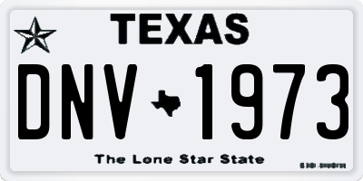 TX license plate DNV1973