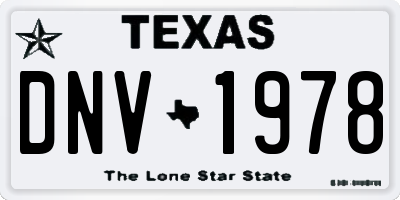 TX license plate DNV1978