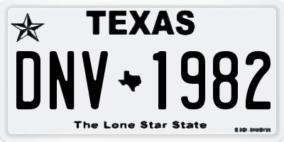 TX license plate DNV1982