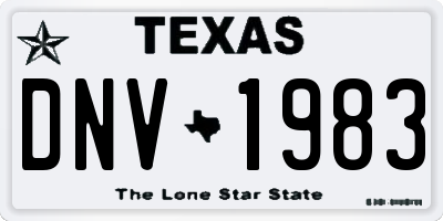 TX license plate DNV1983