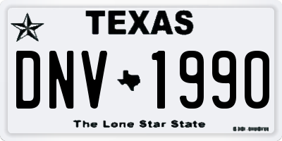 TX license plate DNV1990