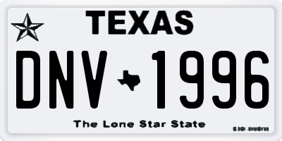 TX license plate DNV1996