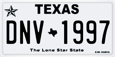 TX license plate DNV1997
