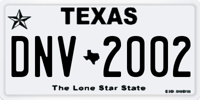 TX license plate DNV2002
