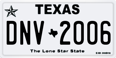 TX license plate DNV2006