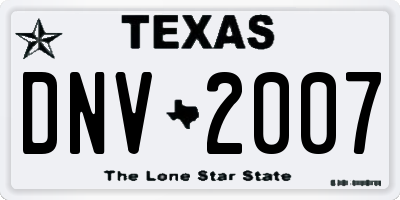 TX license plate DNV2007