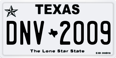 TX license plate DNV2009
