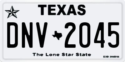 TX license plate DNV2045