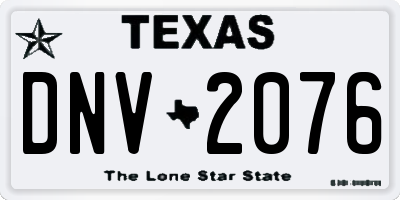 TX license plate DNV2076