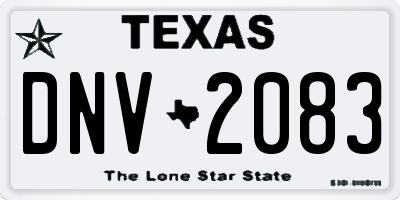 TX license plate DNV2083