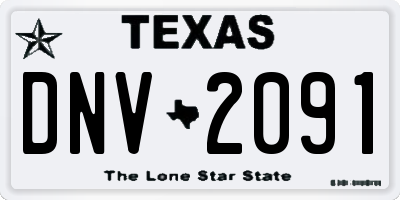 TX license plate DNV2091