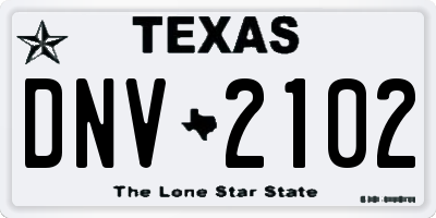 TX license plate DNV2102
