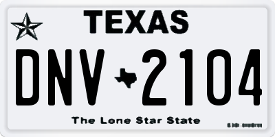 TX license plate DNV2104