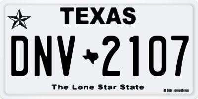 TX license plate DNV2107