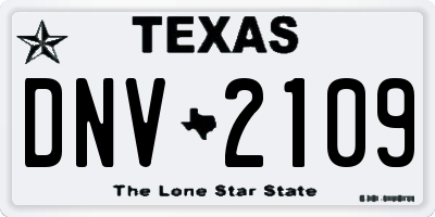 TX license plate DNV2109